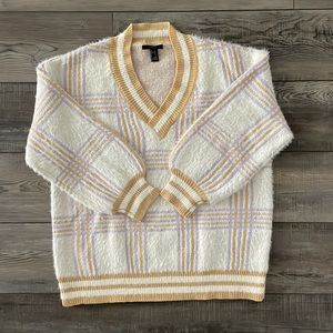 Super Soft Oversized Preppy Spring V-Neck Sweater